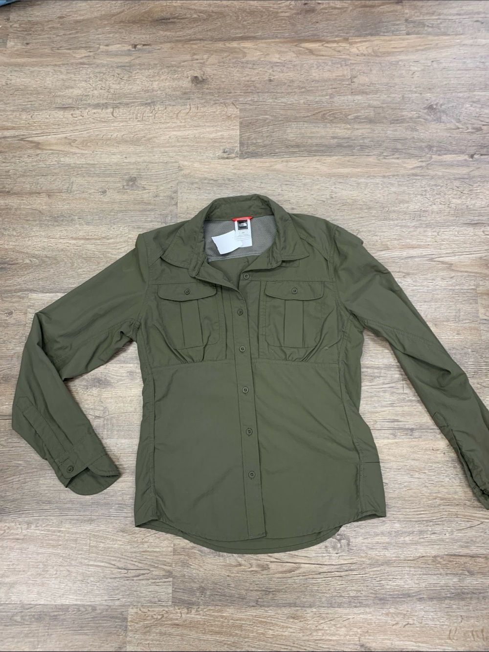 The North Face Olive Green Long-Sleeve Button-Down Shirt Size Medium